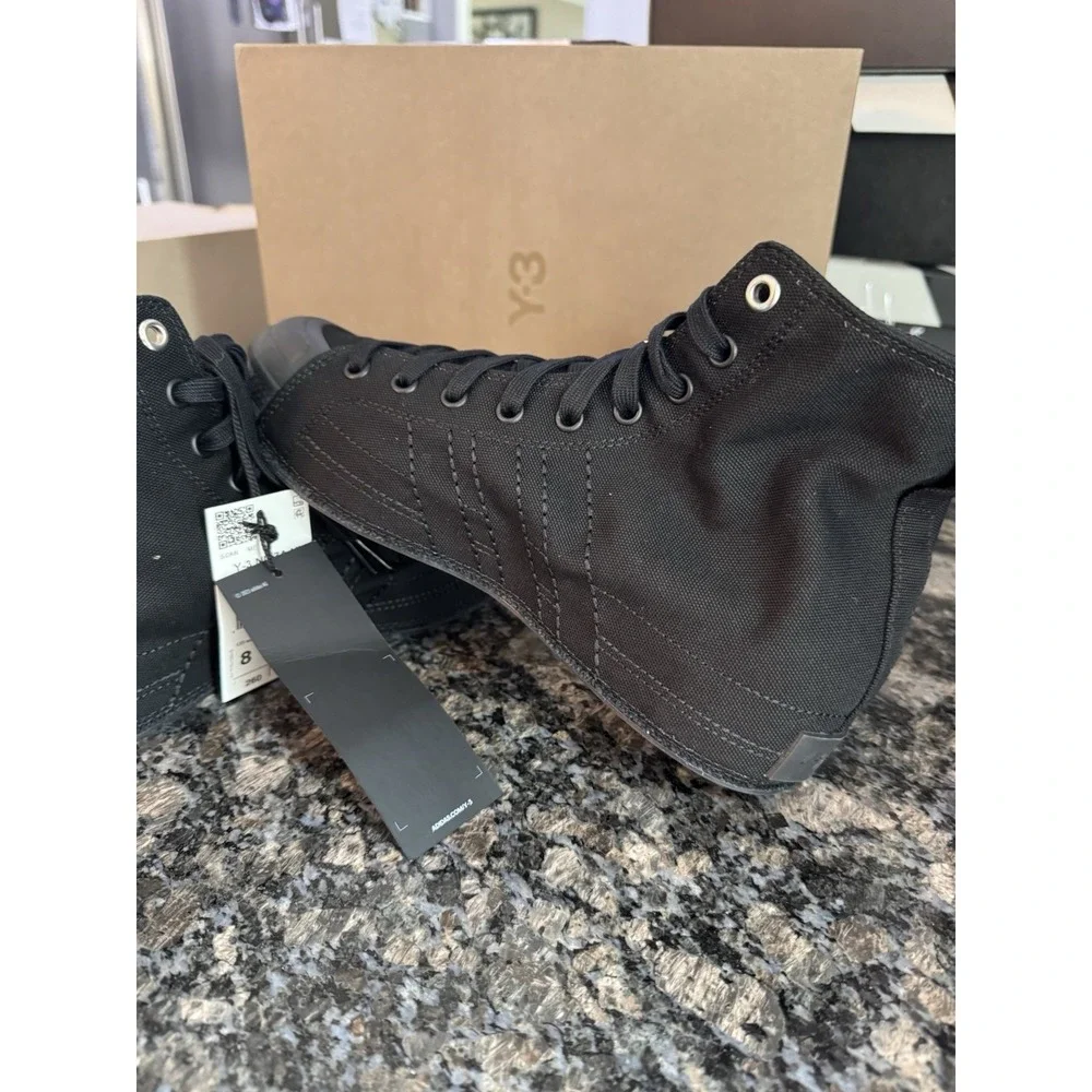 Y-3 Nizza High Black Canvas Yohji Yamamoto Sneakers IG4084 Mens 8